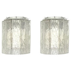 Used Italian Mid-Century Murano Pair of Wall Sconces by Zuccheri for Venini, 1970s