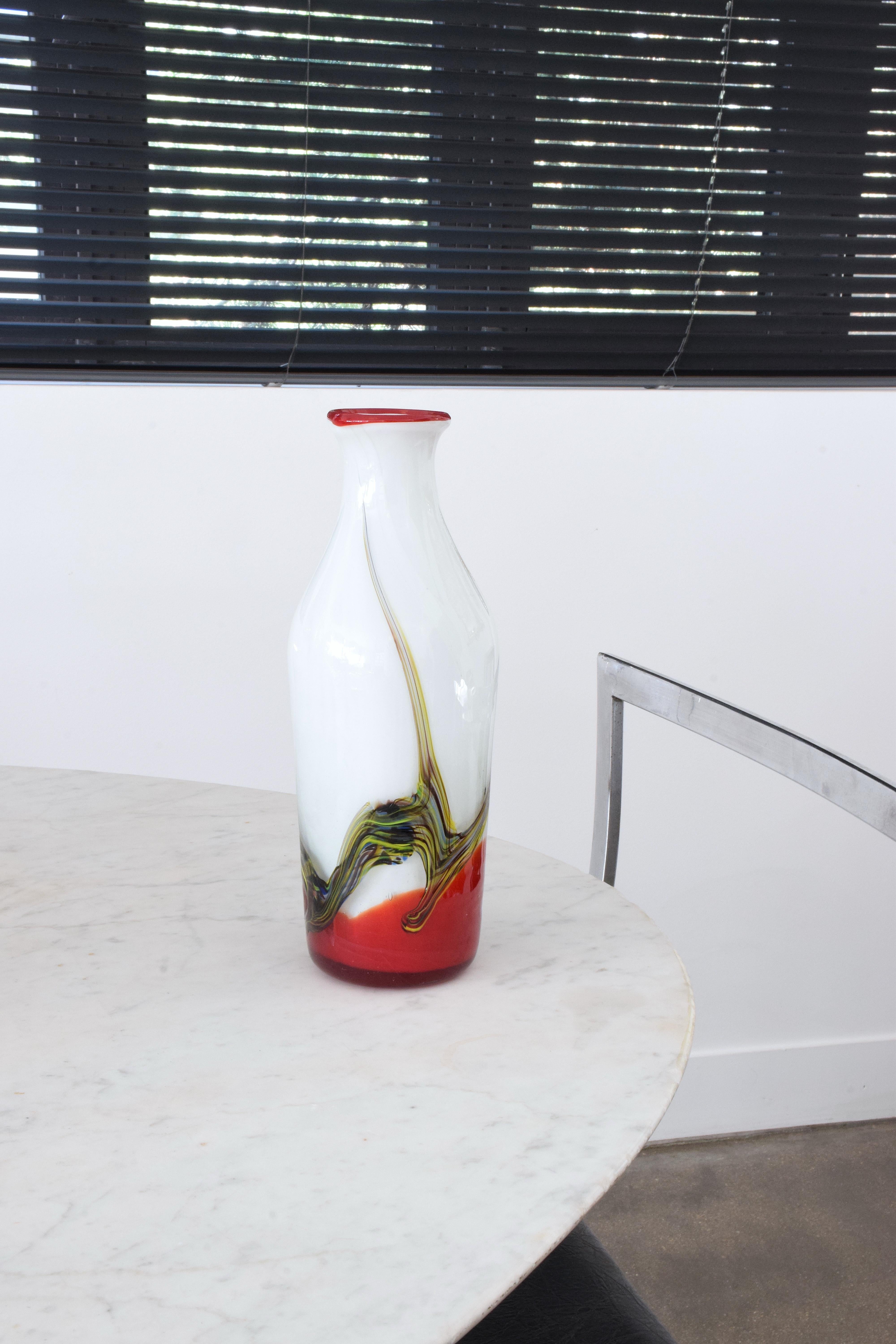 Murano Glass Italian Midcentury Murano Vase, 1970s For Sale