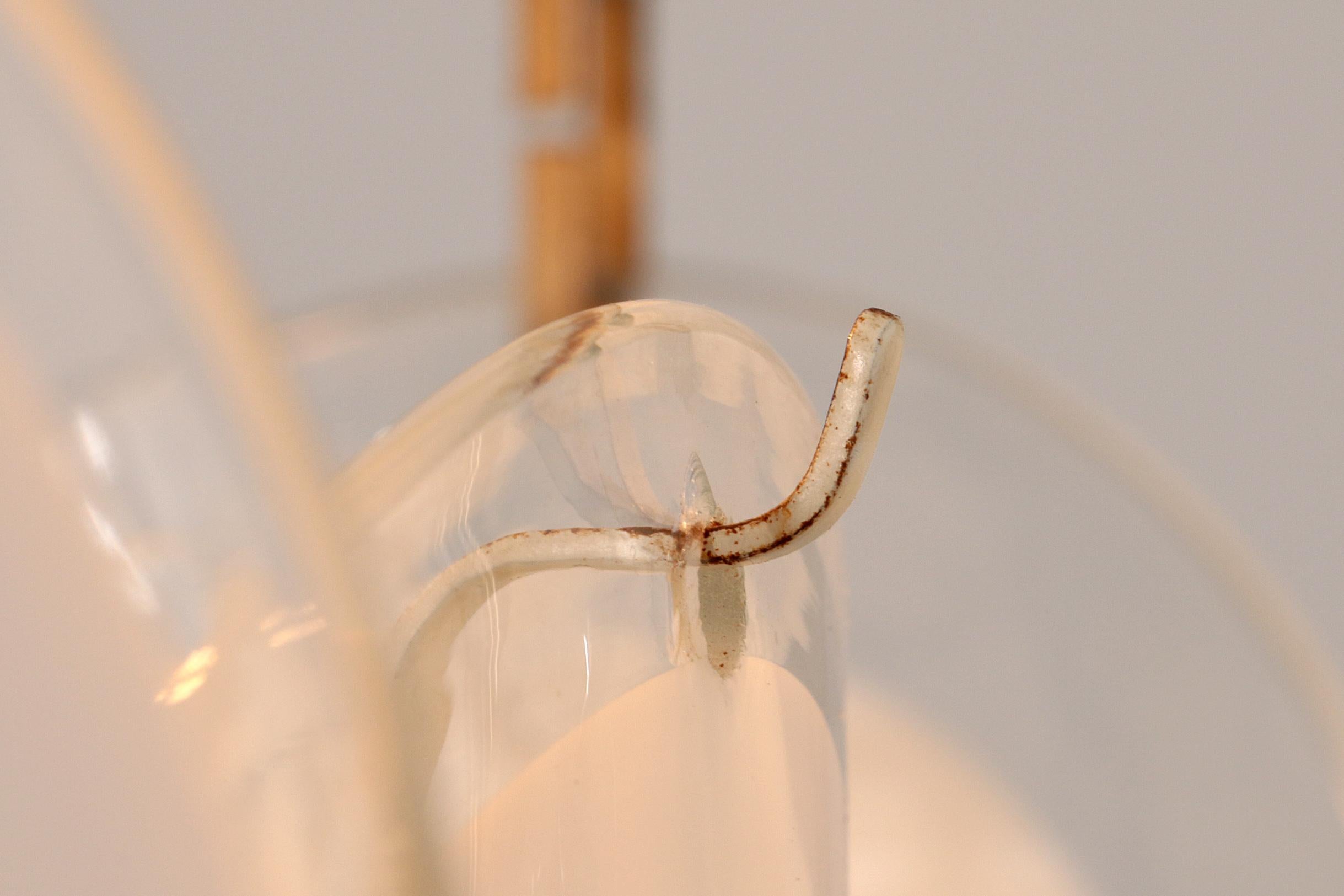 Lampadario a disco in vetro di Murano, Venezia, metà del secolo scorso, di Vistosi in vendita 3