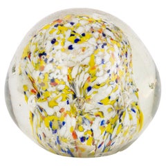 Italian Mid-Century Murano Venetian Millefiori Blown Glass Desk Paperweight 