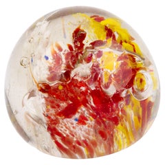 Italian Mid-Century Murano Venetian Millefiori Blown Glass Desk Paperweight