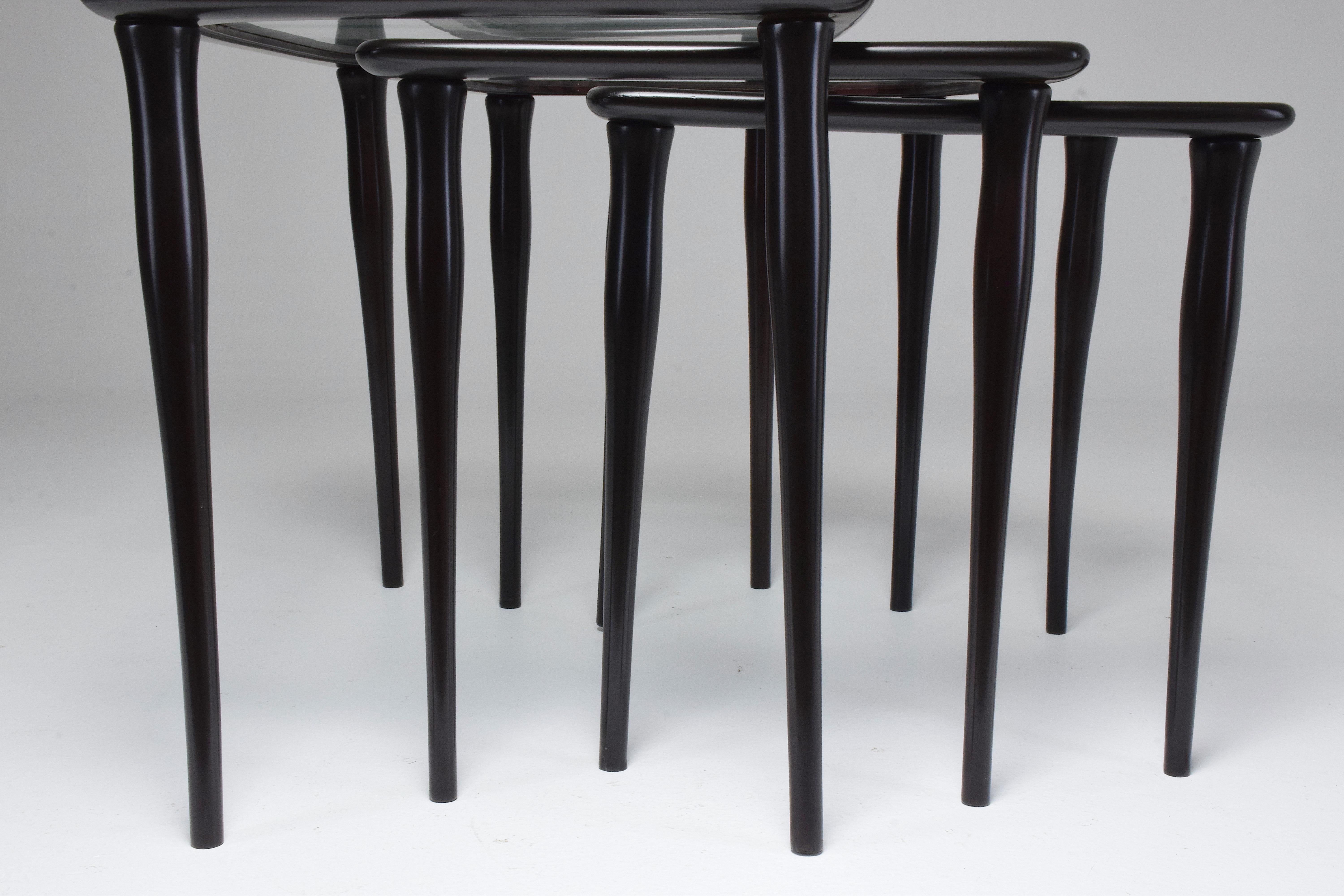 Three Italian Midcentury Nesting Tables by Ico Parisi, 1950s For Sale 4