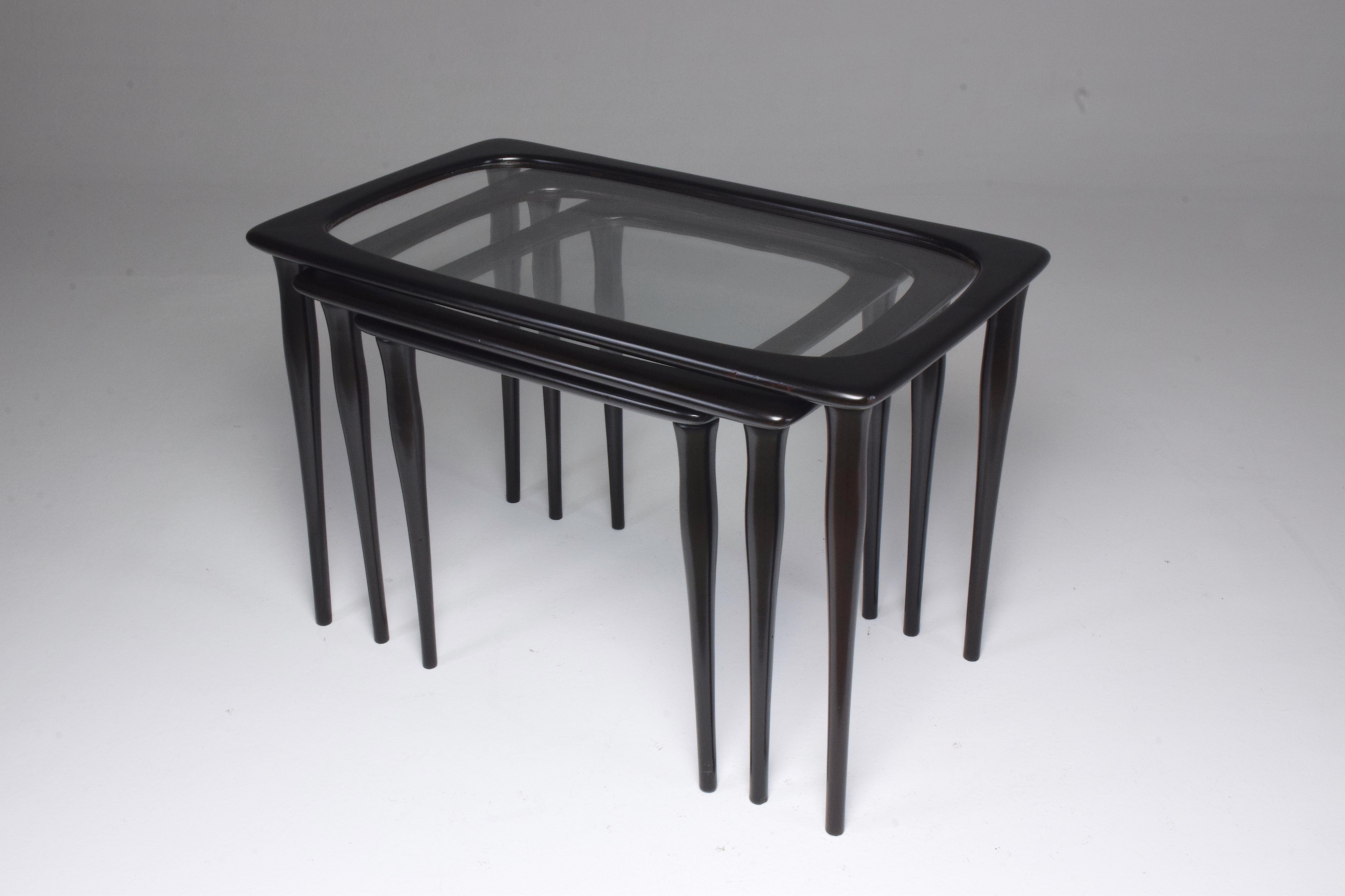 Three Italian Midcentury Nesting Tables by Ico Parisi, 1950s For Sale 1