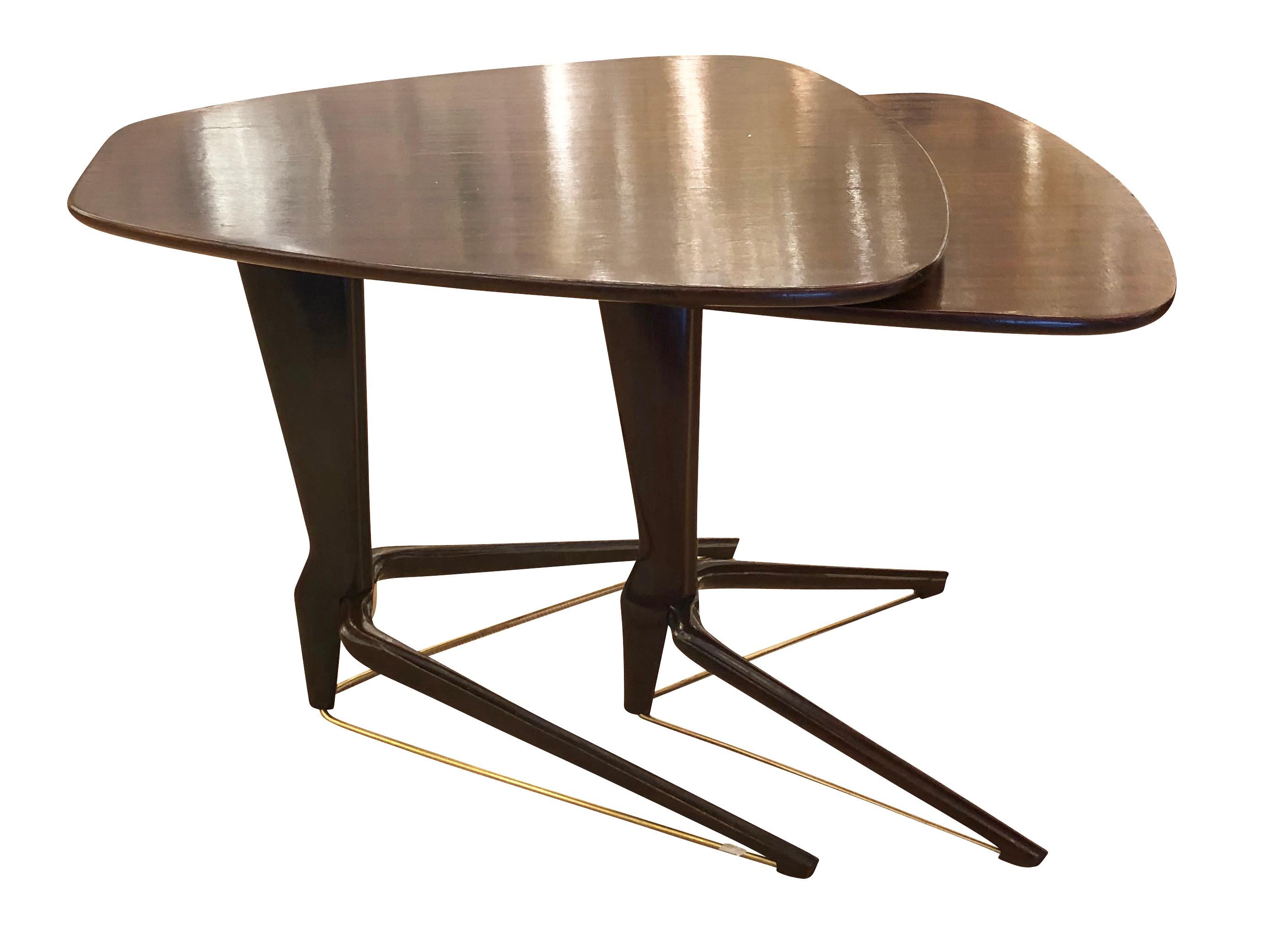 Italian Mid-Century Nesting Tables In Good Condition For Sale In New York, NY