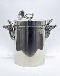 Italian Mid Century Nickel Plated Stag Ice Bucket, att. Gabriella Crespi, 1973