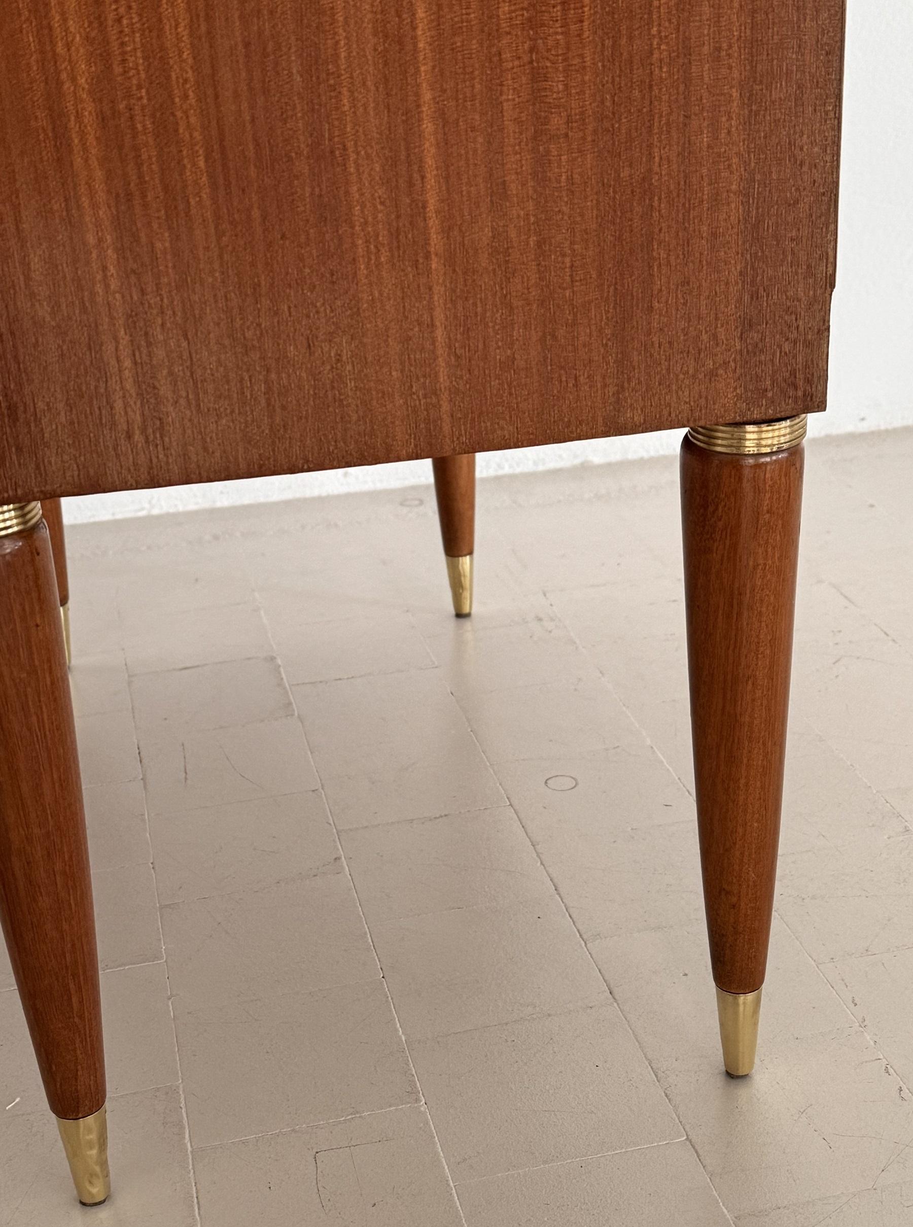 Italian Mid-Century Night Stands by La Permanente di Cantù with Green Marble Top For Sale 5