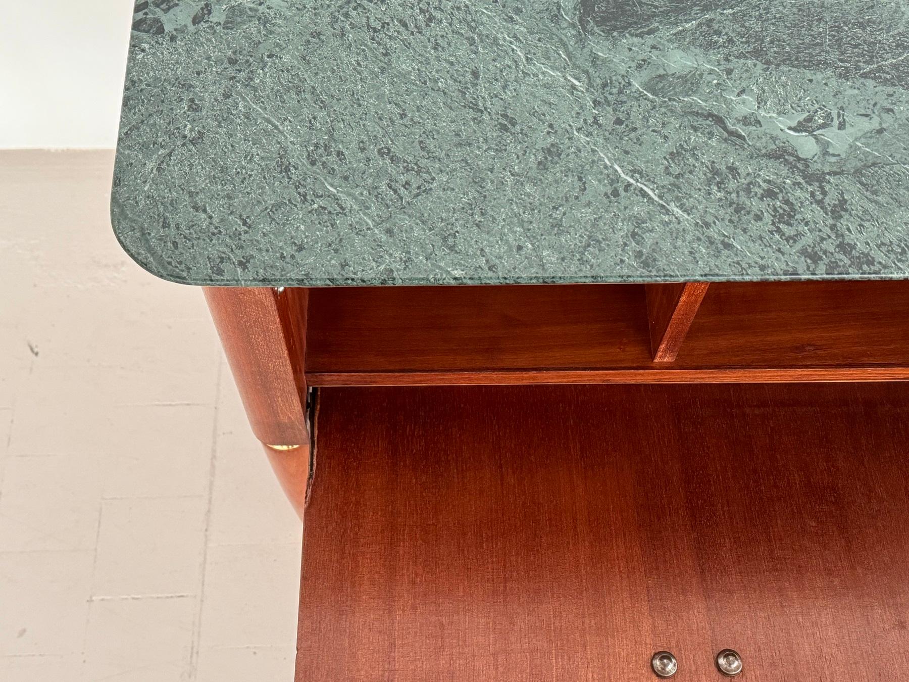 Italian Mid-Century Night Stands by La Permanente di Cantù with Green Marble Top For Sale 9