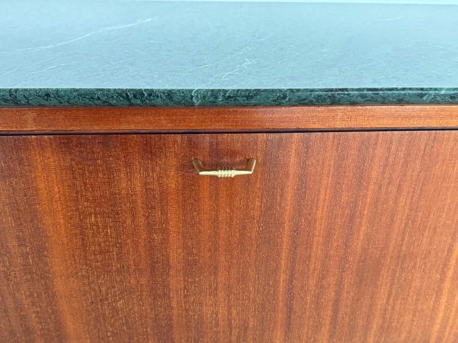 Mid-20th Century Italian Mid-Century Night Stands by La Permanente di Cantù with Green Marble Top For Sale