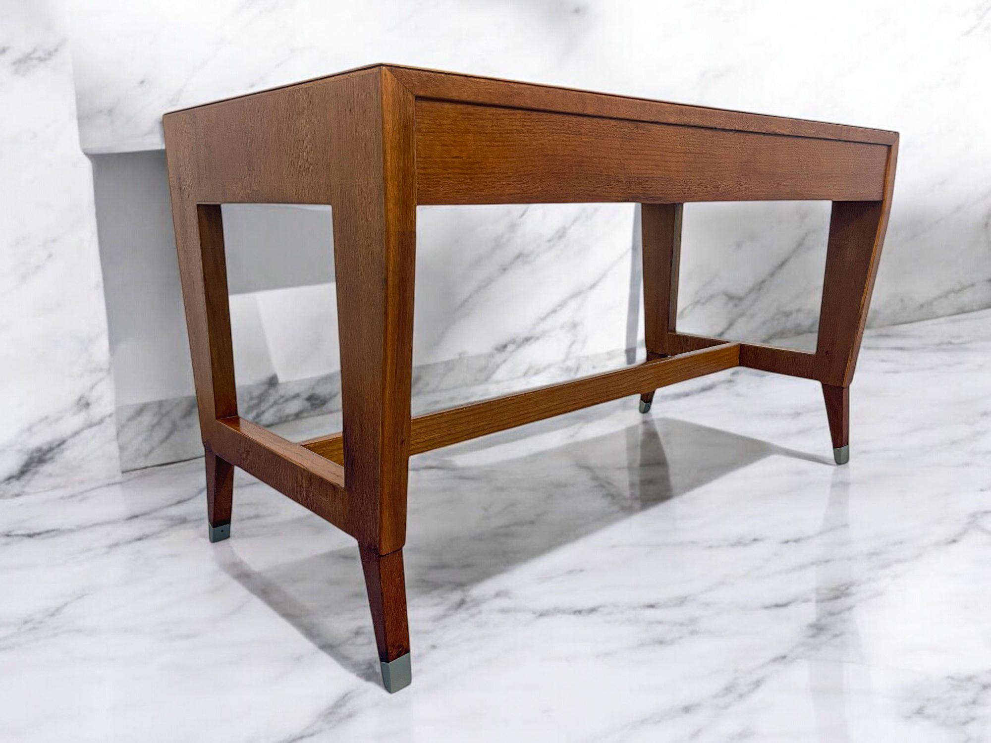 Italian Mid Century Oak Table Desk designed by Gio' Ponti in 1950s for BNL 7