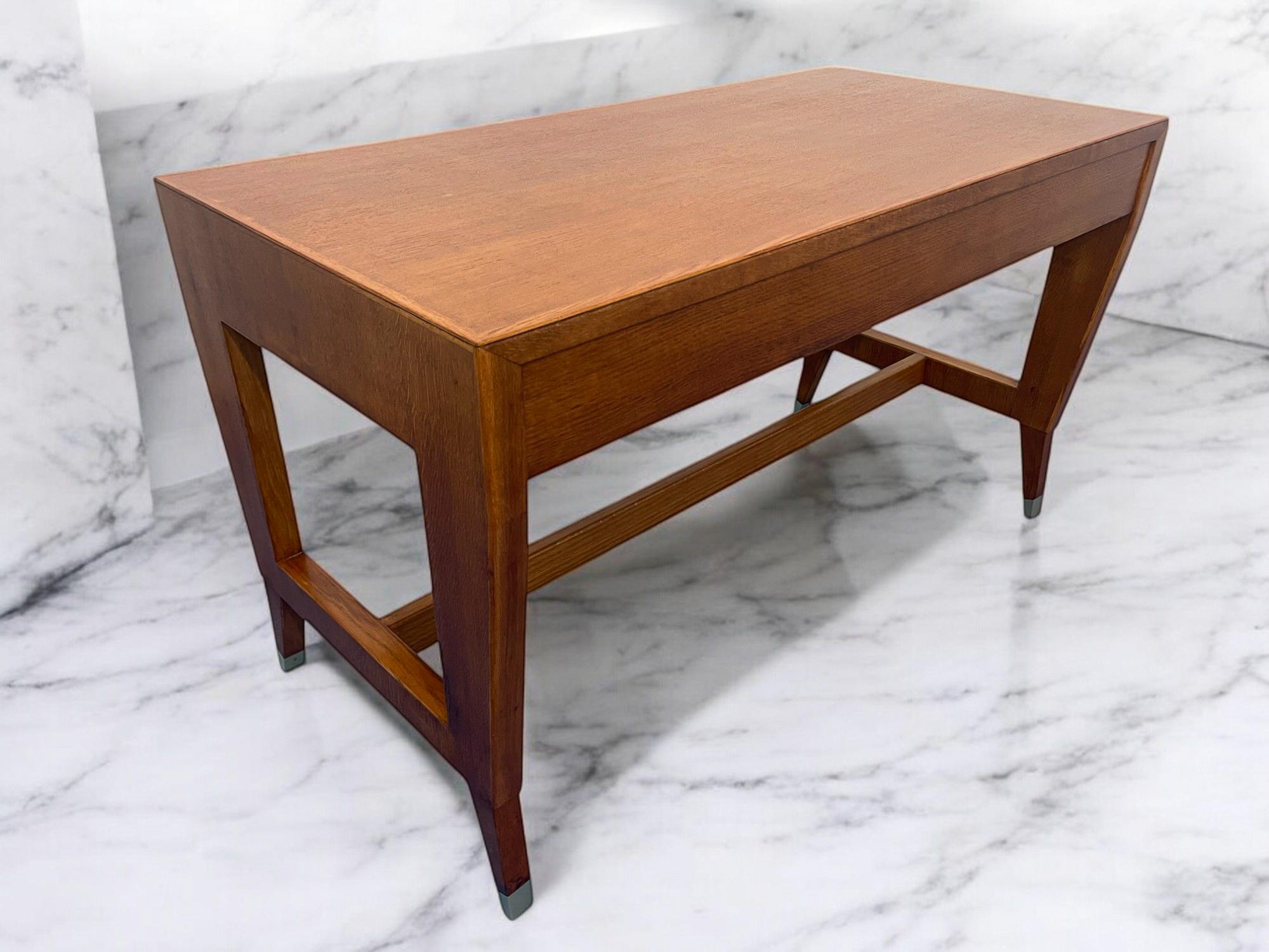 Italian Mid Century Oak Table Desk designed by Gio' Ponti in 1950s for BNL 8