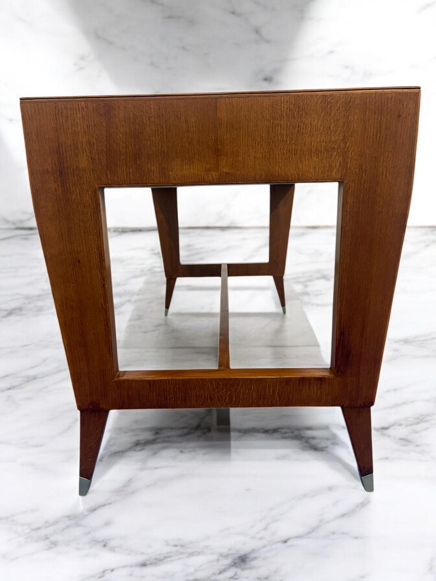 Italian Mid Century Oak Table Desk designed by Gio' Ponti in 1950s for BNL 9