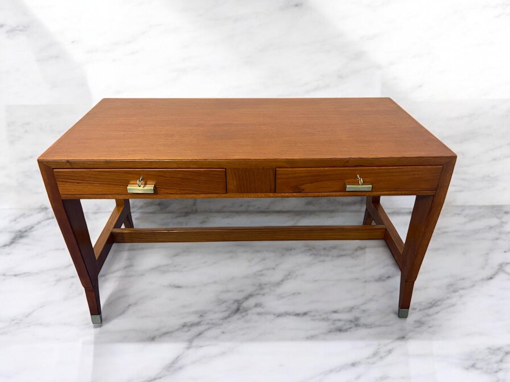 Italian Mid Century Oak Table Desk designed by Gio' Ponti in 1950s for BNL 13