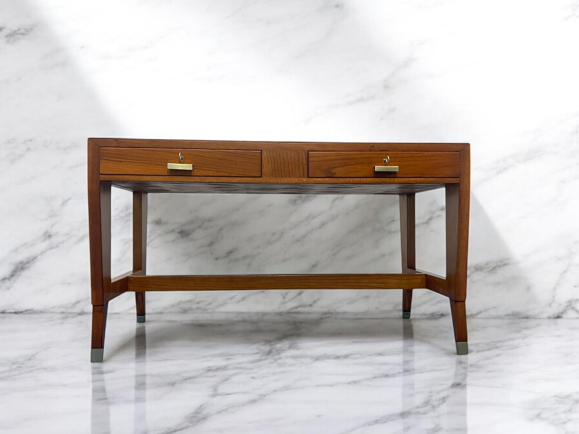 Mid-Century Modern Italian Mid Century Oak Table Desk designed by Gio' Ponti in 1950s for BNL