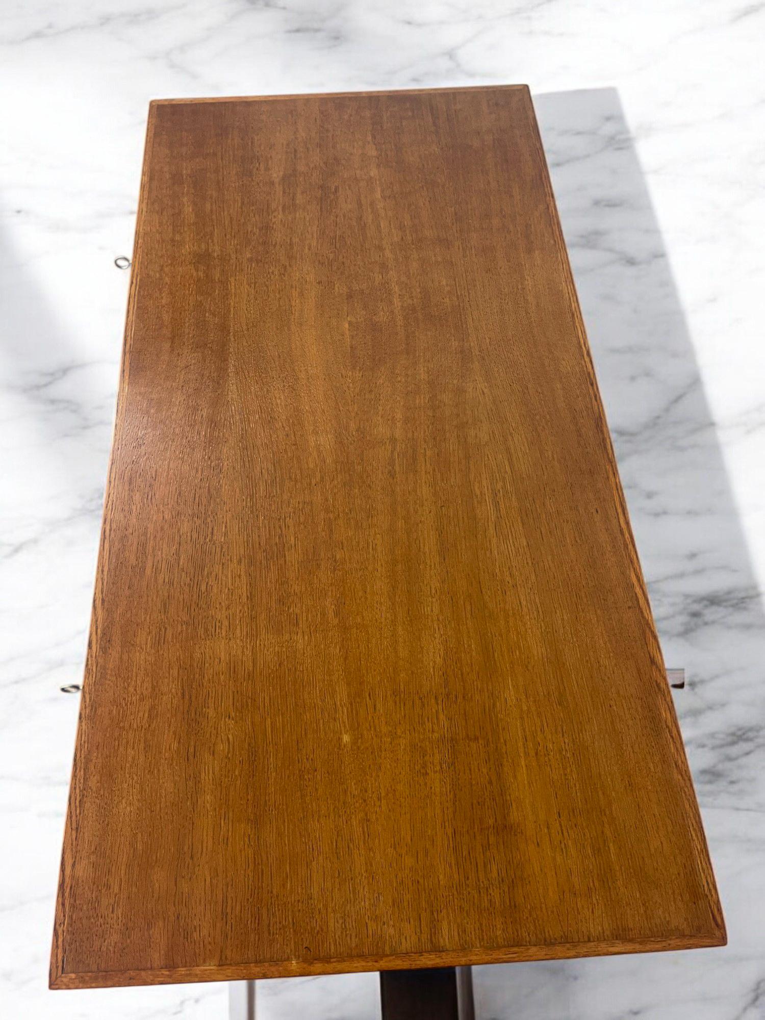 Italian Mid Century Oak Table Desk designed by Gio' Ponti in 1950s for BNL 1