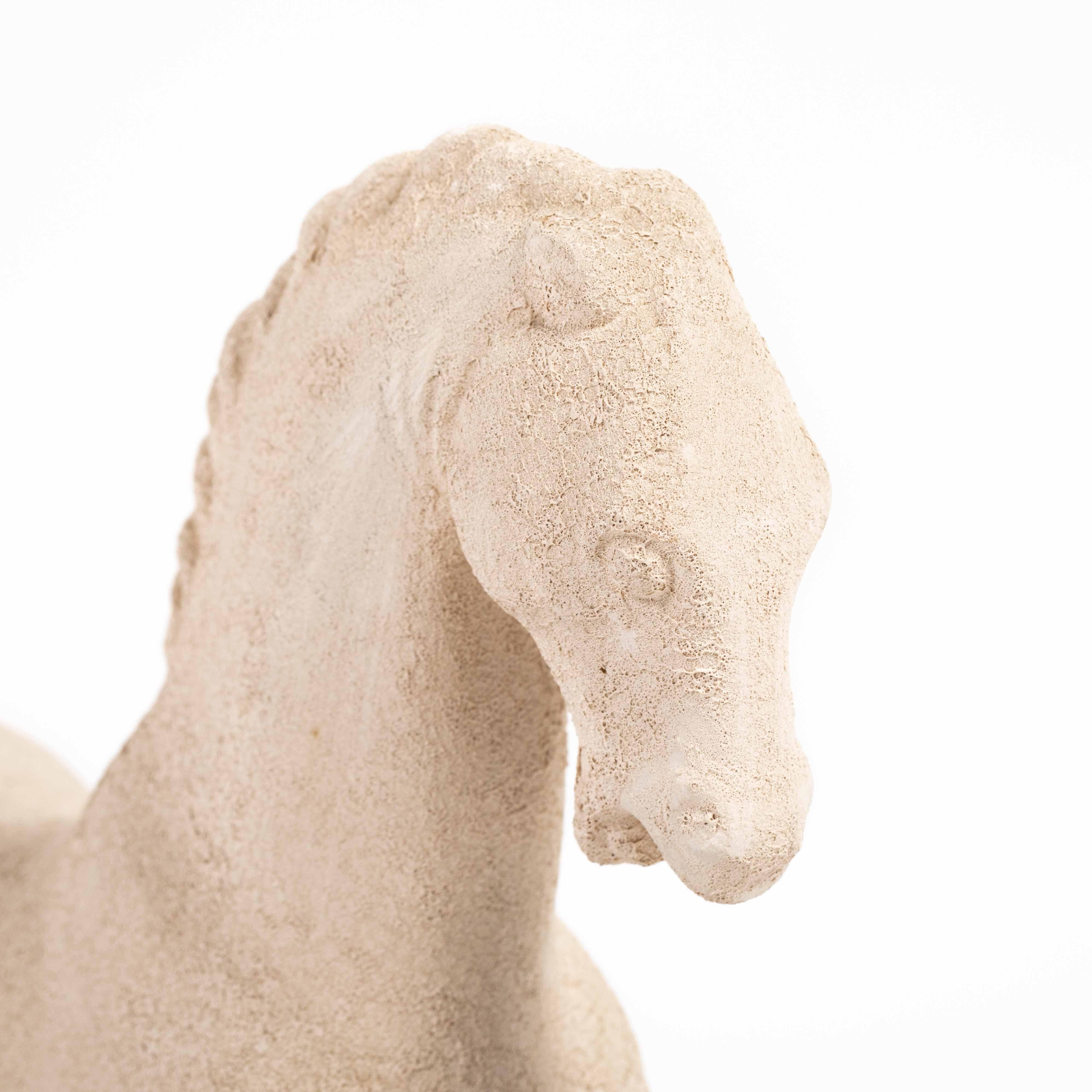 Italian Mid-Century offhwite colored Bitossi Ceramic Horse by Aldo Londi 1960s For Sale 1