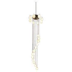 Italian Mid-Century Opaline Cascade Chandelier by Rossini Illuminazione, 1960s