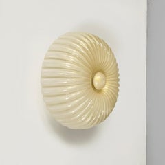 Italian mid-century Opaline glass gold dust ceiling lamp by Barovier & Toso 1960