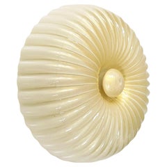 Italian mid-century Opaline glass gold dust ceiling lamp by Barovier & Toso 1960