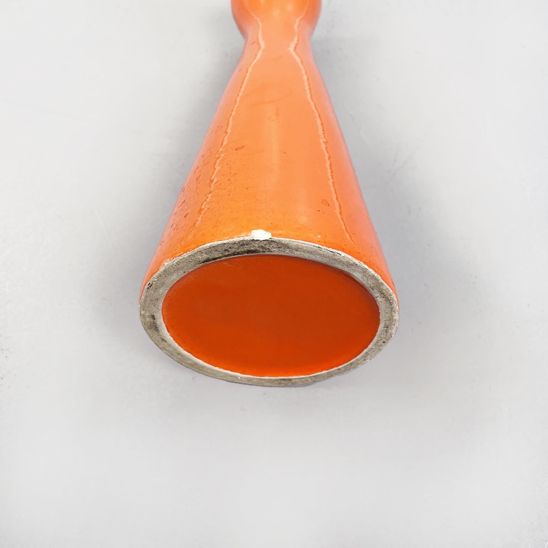 Italian Mid-Century Orange Ceramic Vase, 1960s In Good Condition In MIlano, IT