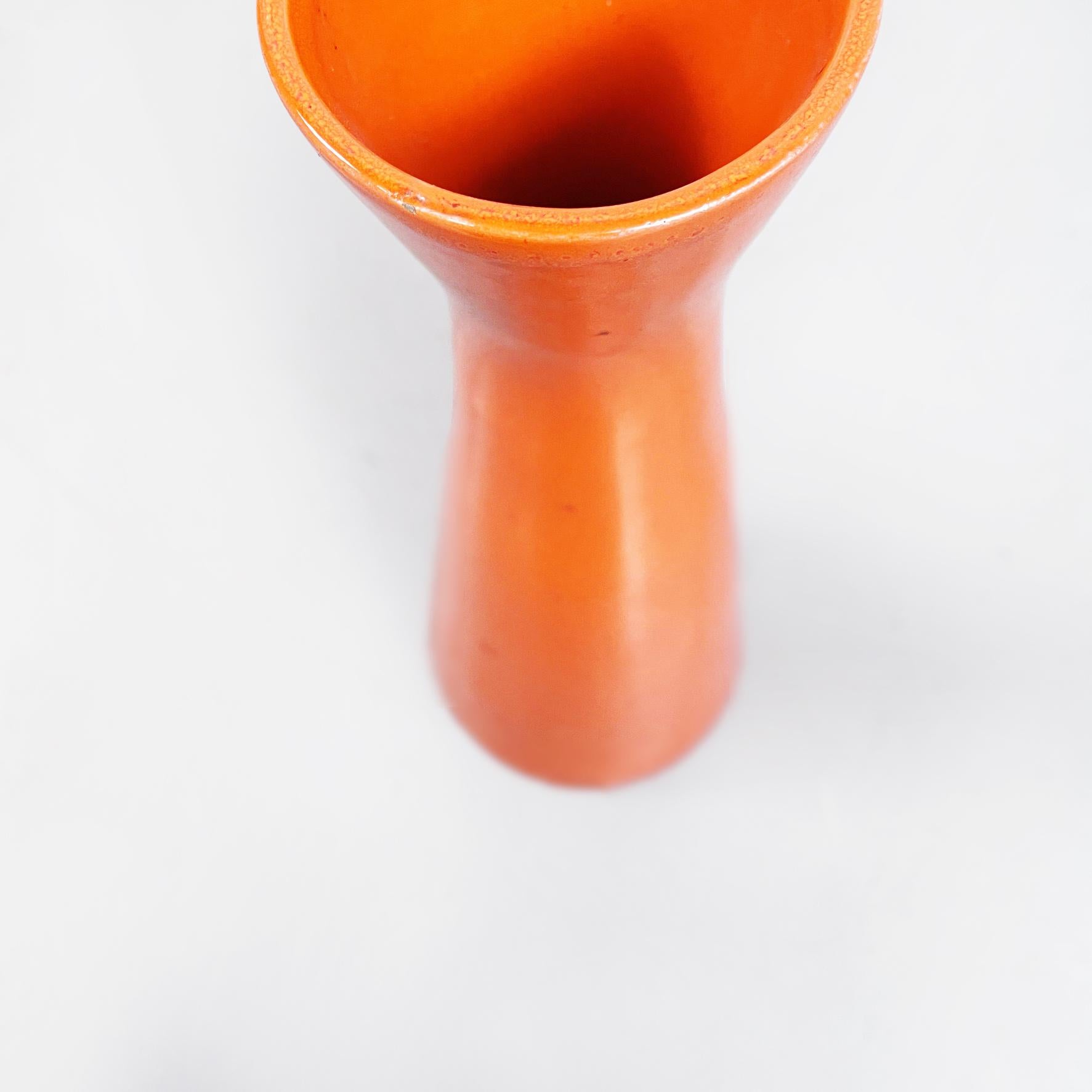 Italian Mid-Century Orange Ceramic Vase, 1960s 1