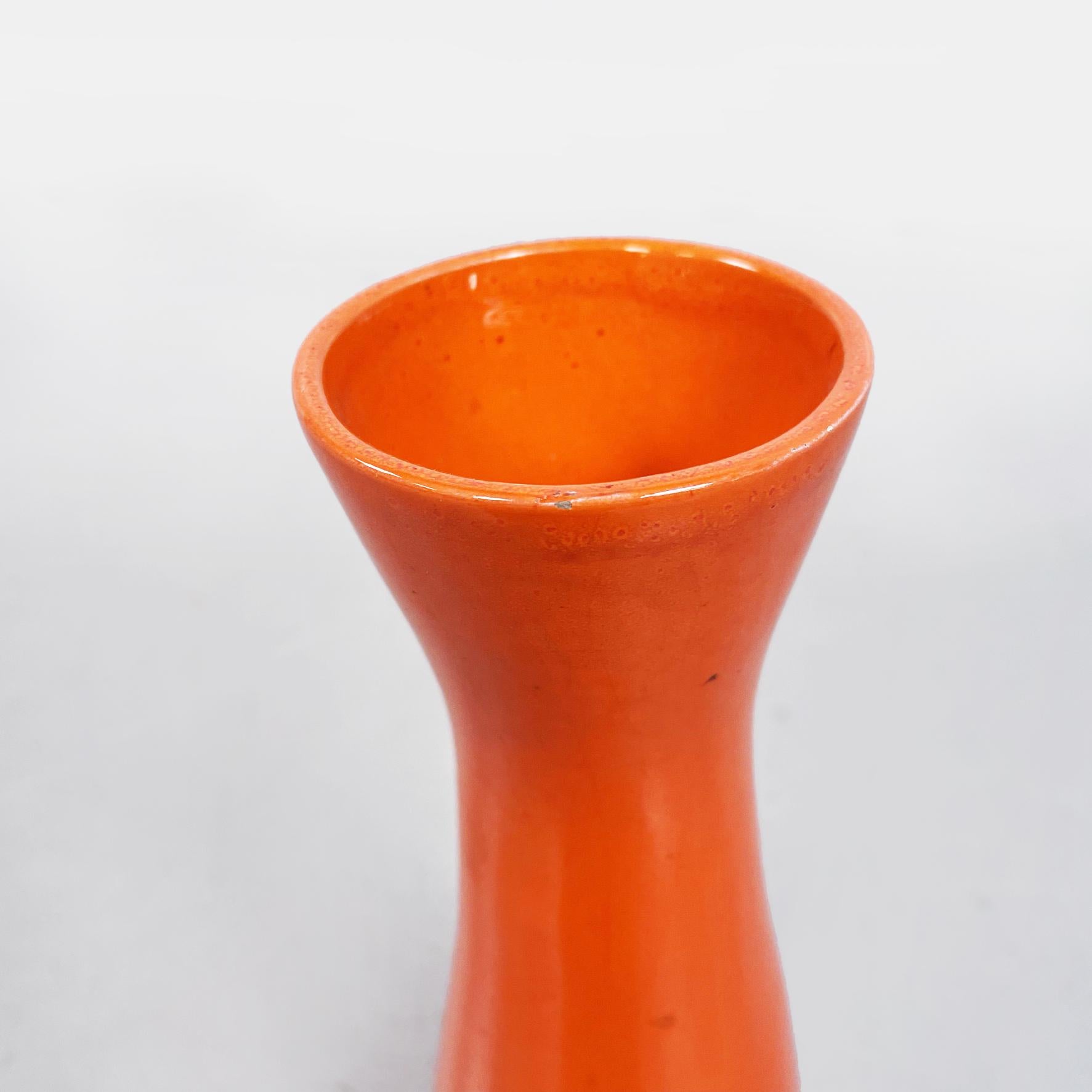 Italian Mid-Century Orange Ceramic Vase, 1960s 3