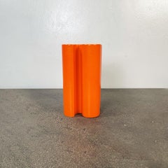 Italian mid-century Orange ceramic Vase by Bettonica for Gabbianelli, 1970s