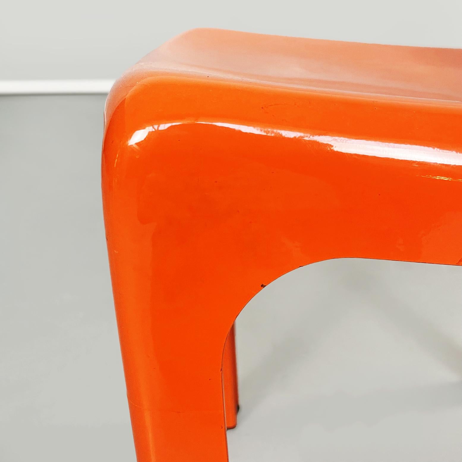 Italian Mid-Century Orange Plastic Selene Chairs by Magistretti Artemide, 1960s 7