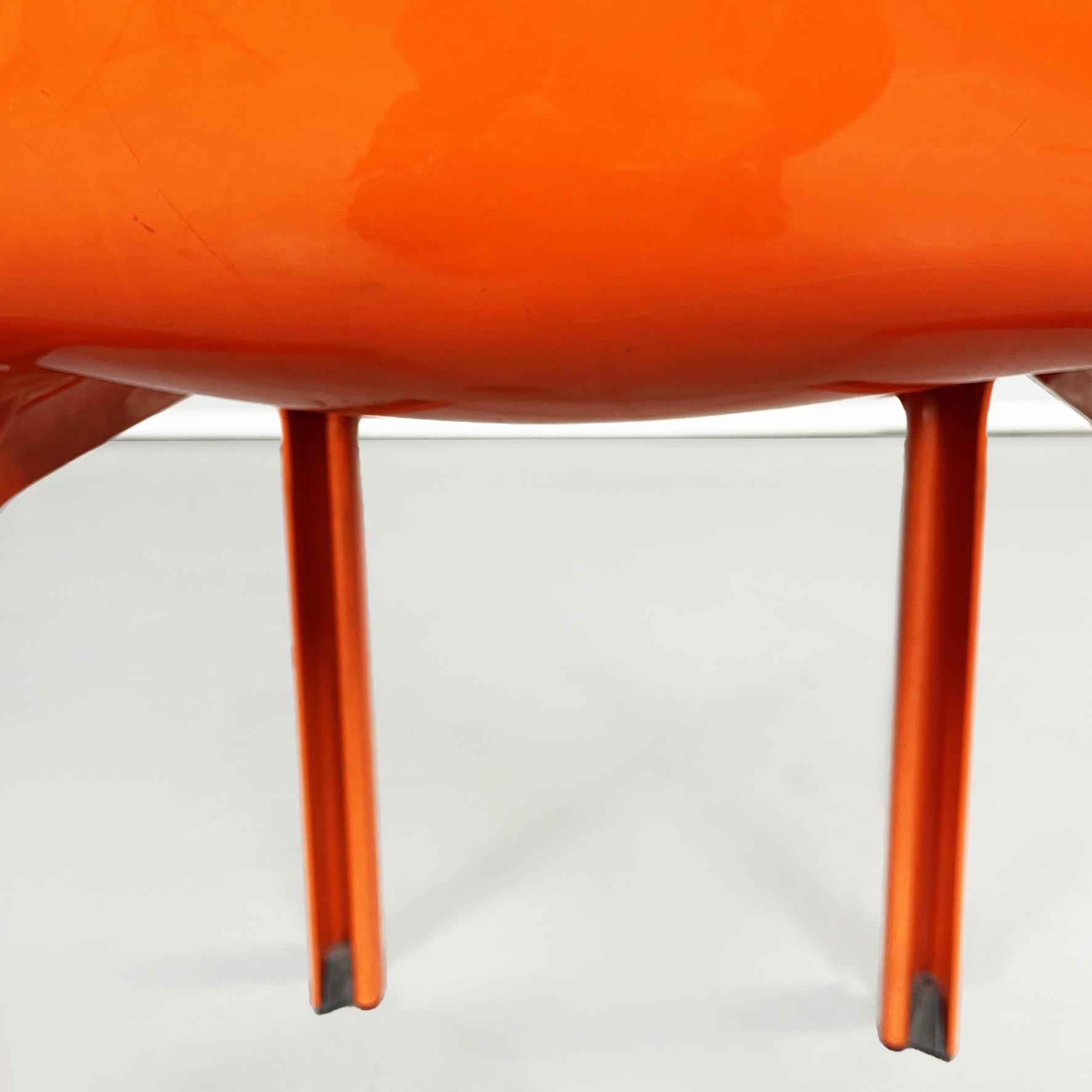 Italian Mid-Century Orange Plastic Selene Chairs by Magistretti Artemide, 1960s 10