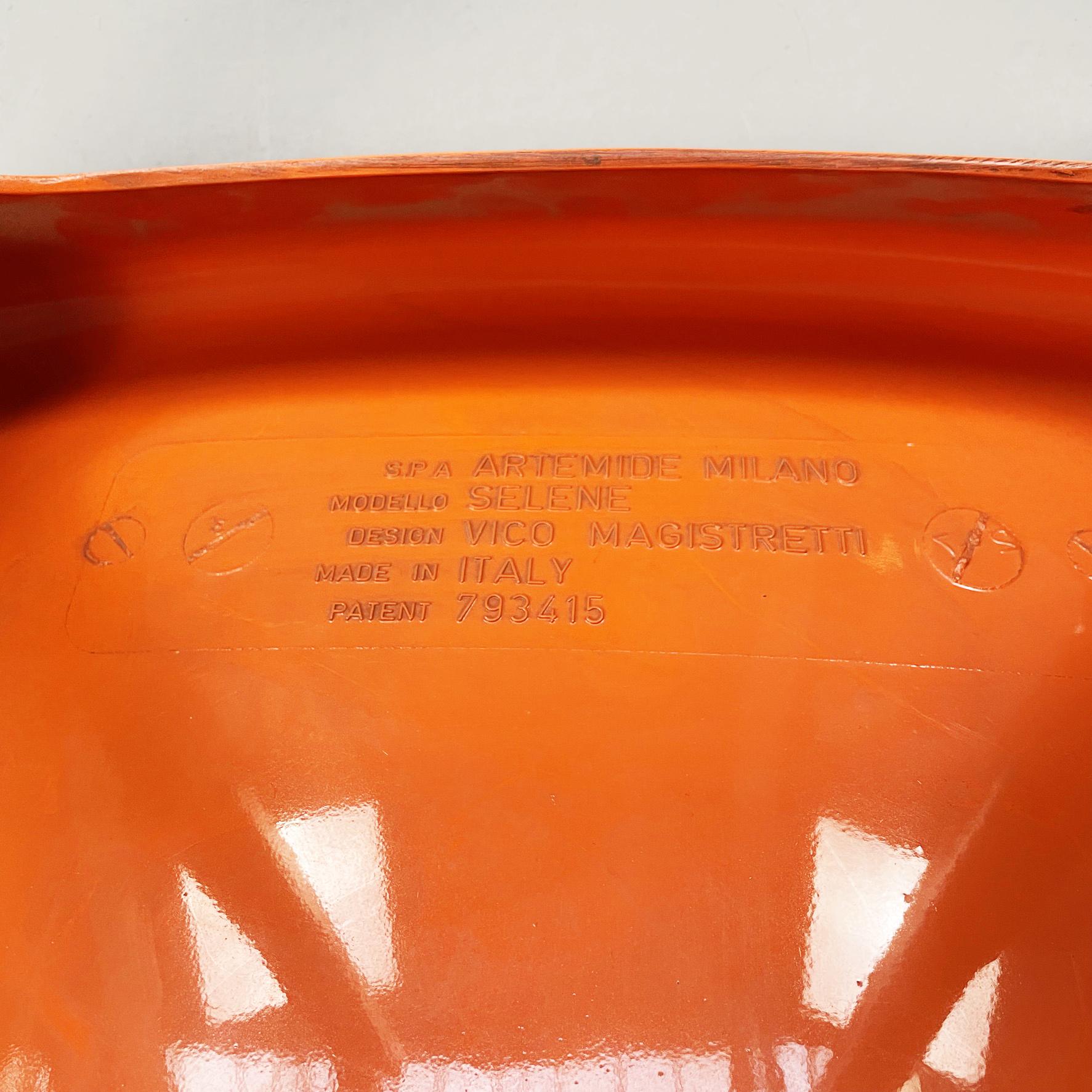 Italian Mid-Century Orange Plastic Selene Chairs by Magistretti Artemide, 1960s 13