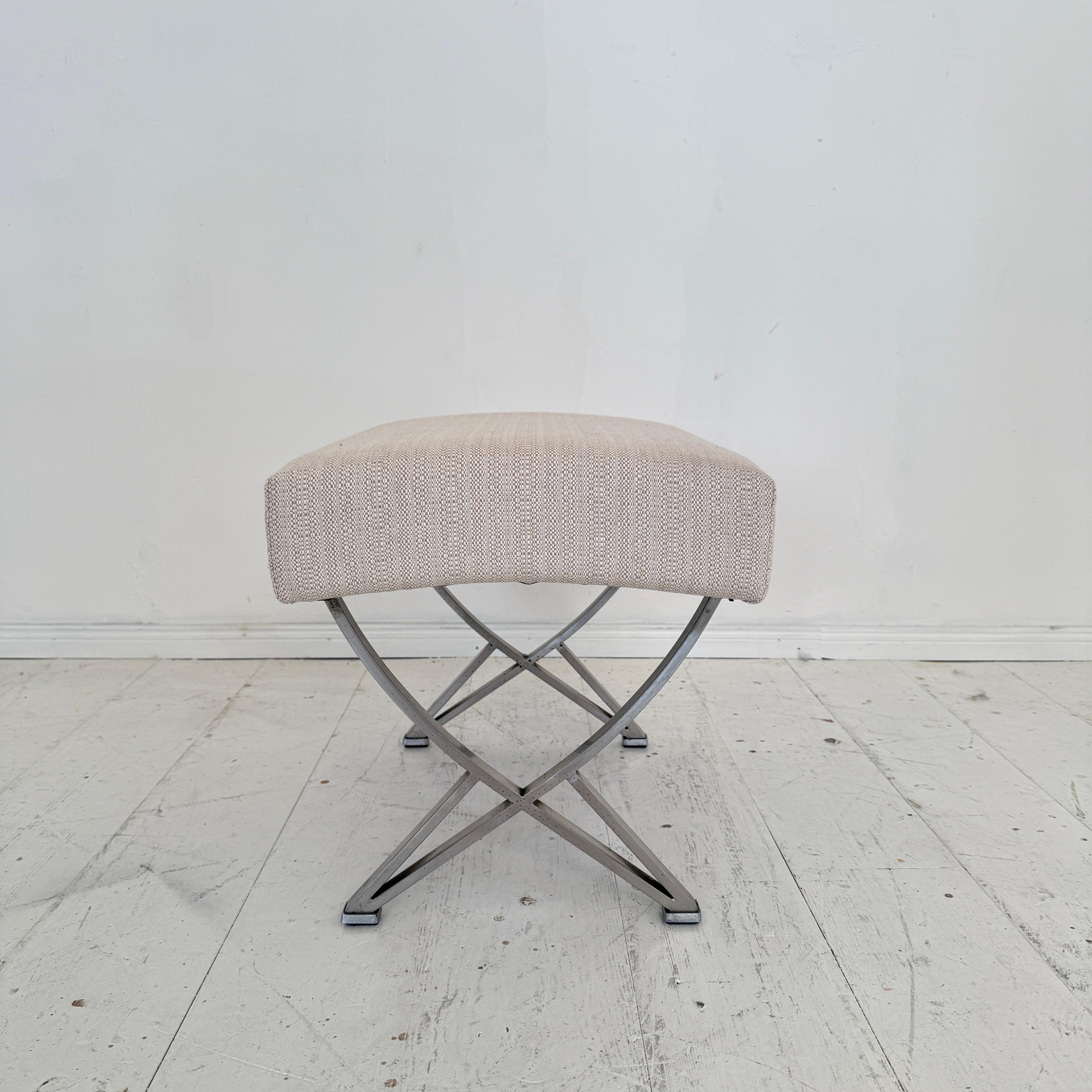 Steel Italian Mid-Century Ottoman by Gianni Moscatelli for Formanova, 1970s For Sale