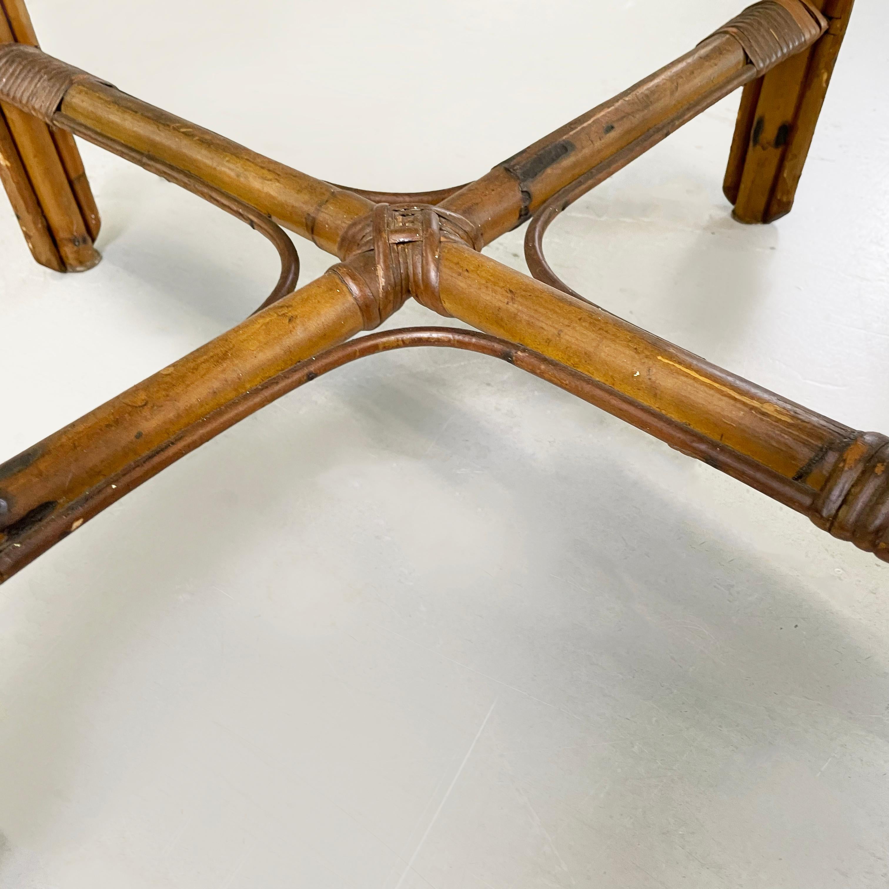 Fauteuils d'extérieur italiens du milieu du siècle en bambou et rotin, années 1960 12