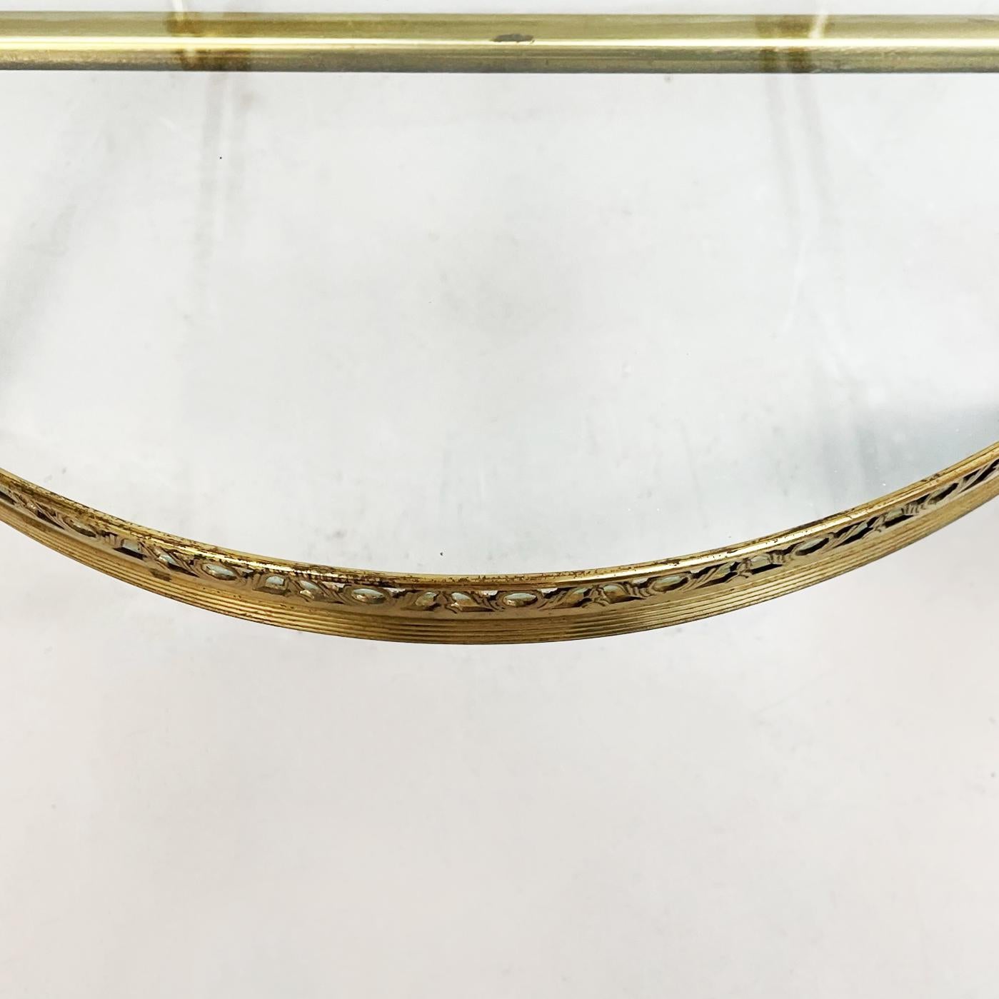 Italian Mid-Century Oval Bar Cart in Brass and Glass, 1950s 8