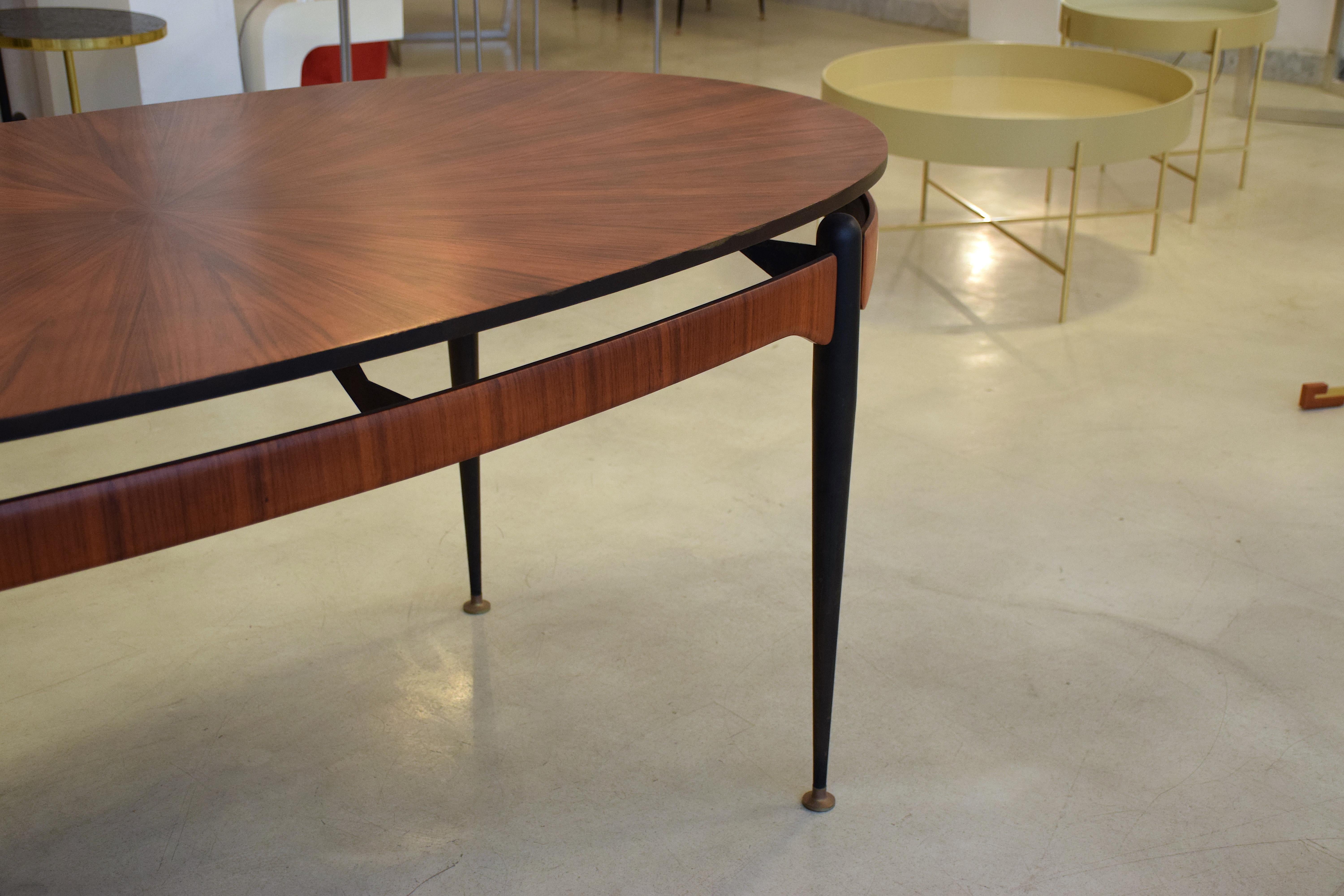 mid century dining table oval