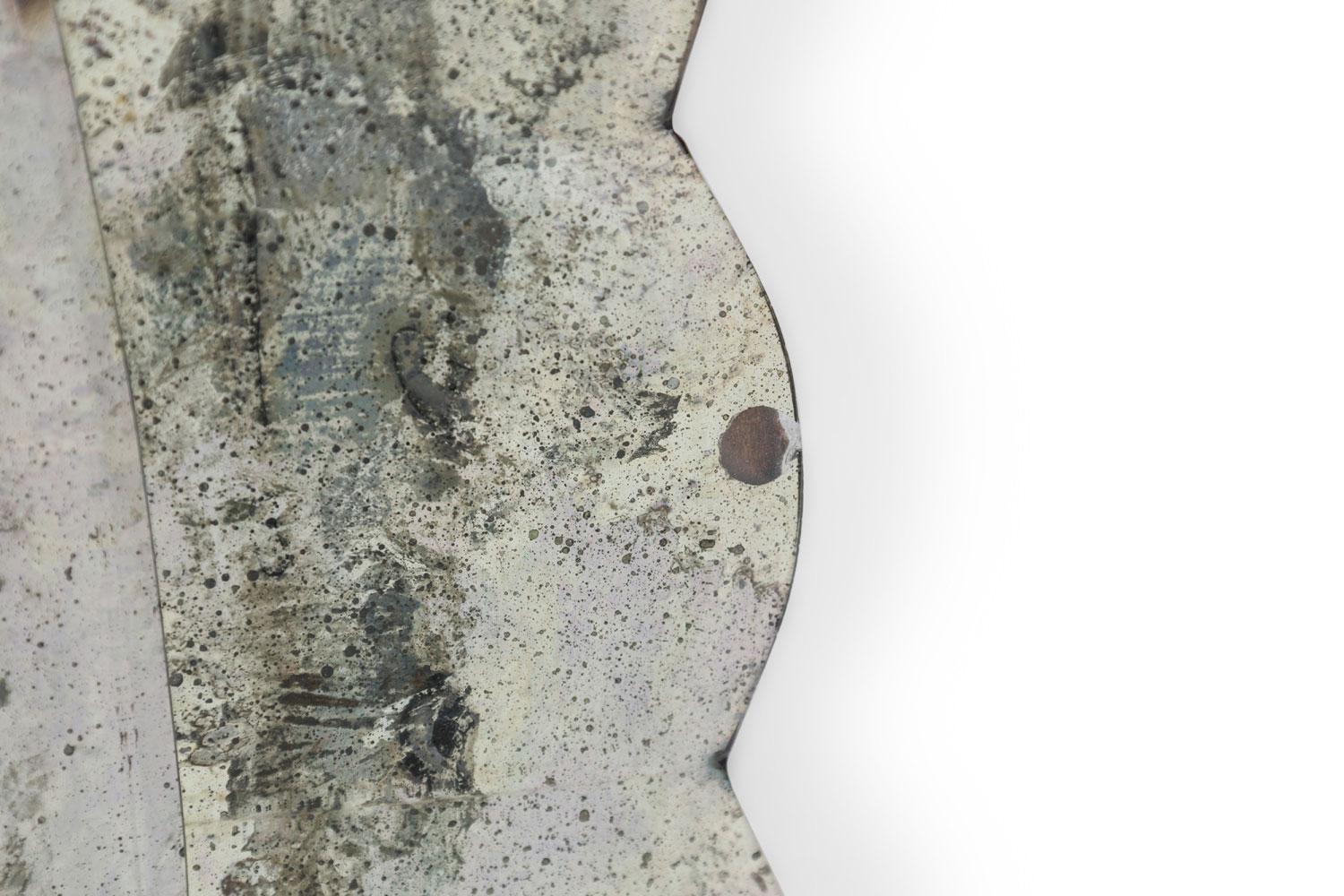 Espejo de pared italiano de Murano de mediados de siglo con forma ovalada en Bueno estado para la venta en Queens, NY