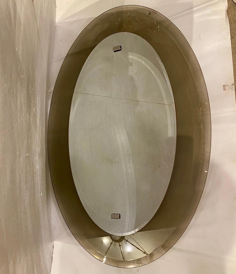 Mid-20th Century Italian Mid Century Oval Mirror For Sale