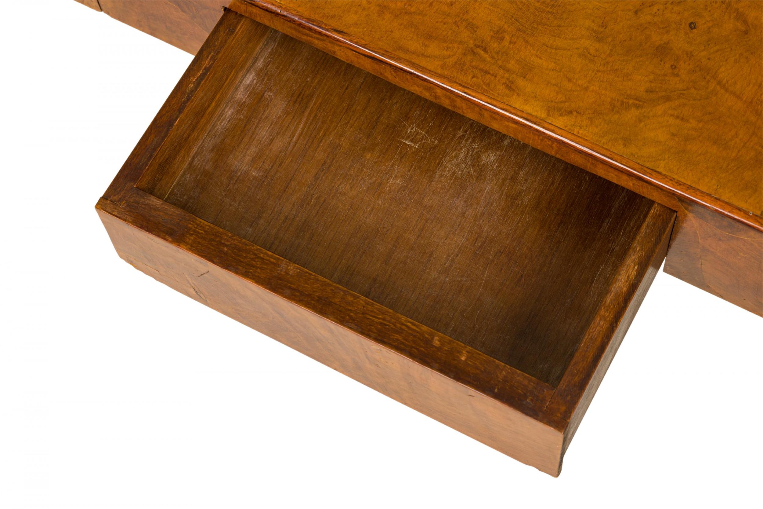Italian Mid-Century Oyster Burl Veneer Rectangular Console Table For Sale 8