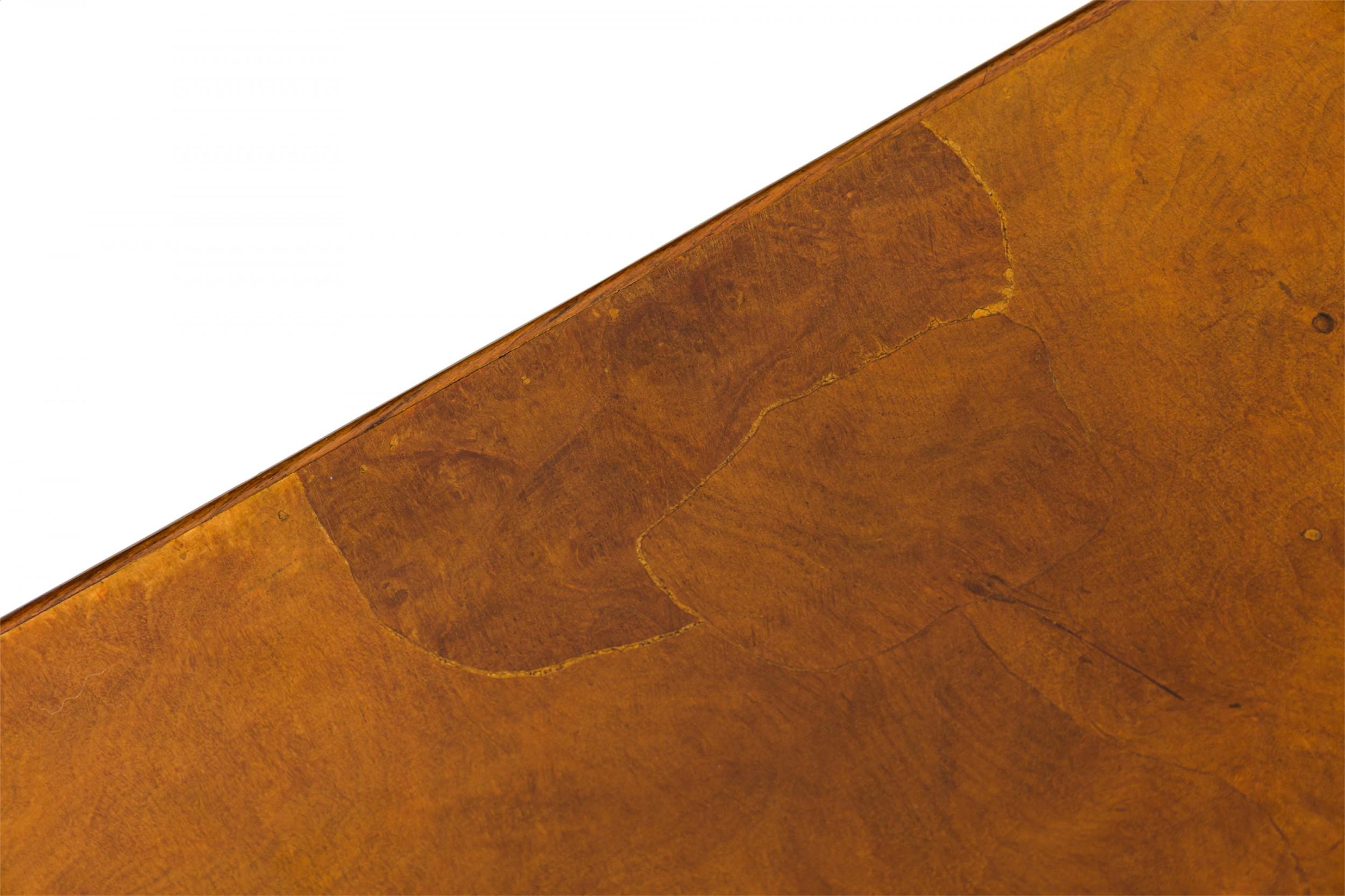 Italian Mid-Century Oyster Burl Veneer Rectangular Console Table For Sale 9