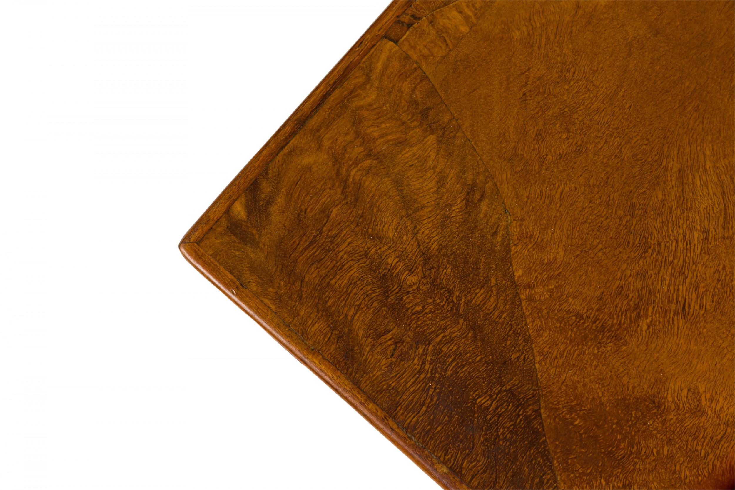 Mid-Century Modern Italian Mid-Century Oyster Burl Veneer Rectangular Console Table For Sale