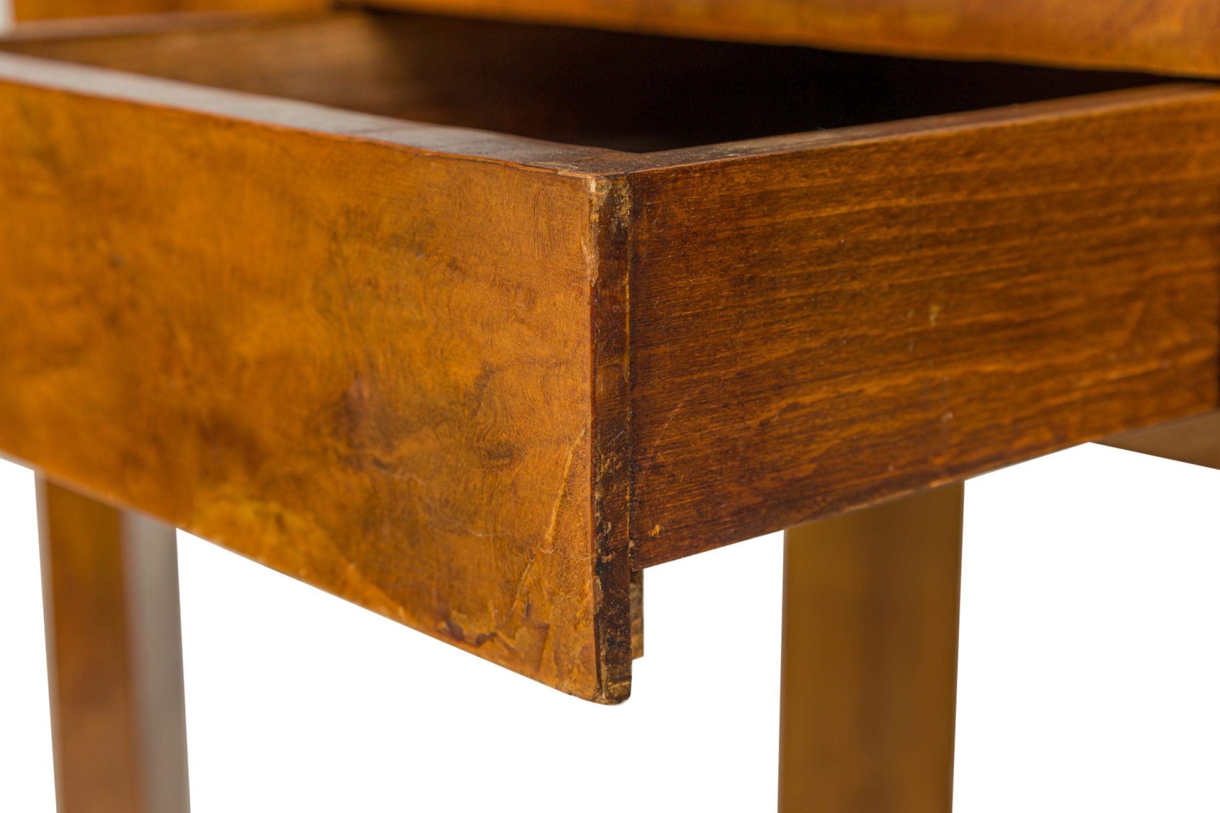 Italian Mid-Century Oyster Burl Veneer Rectangular Console Table For Sale 3
