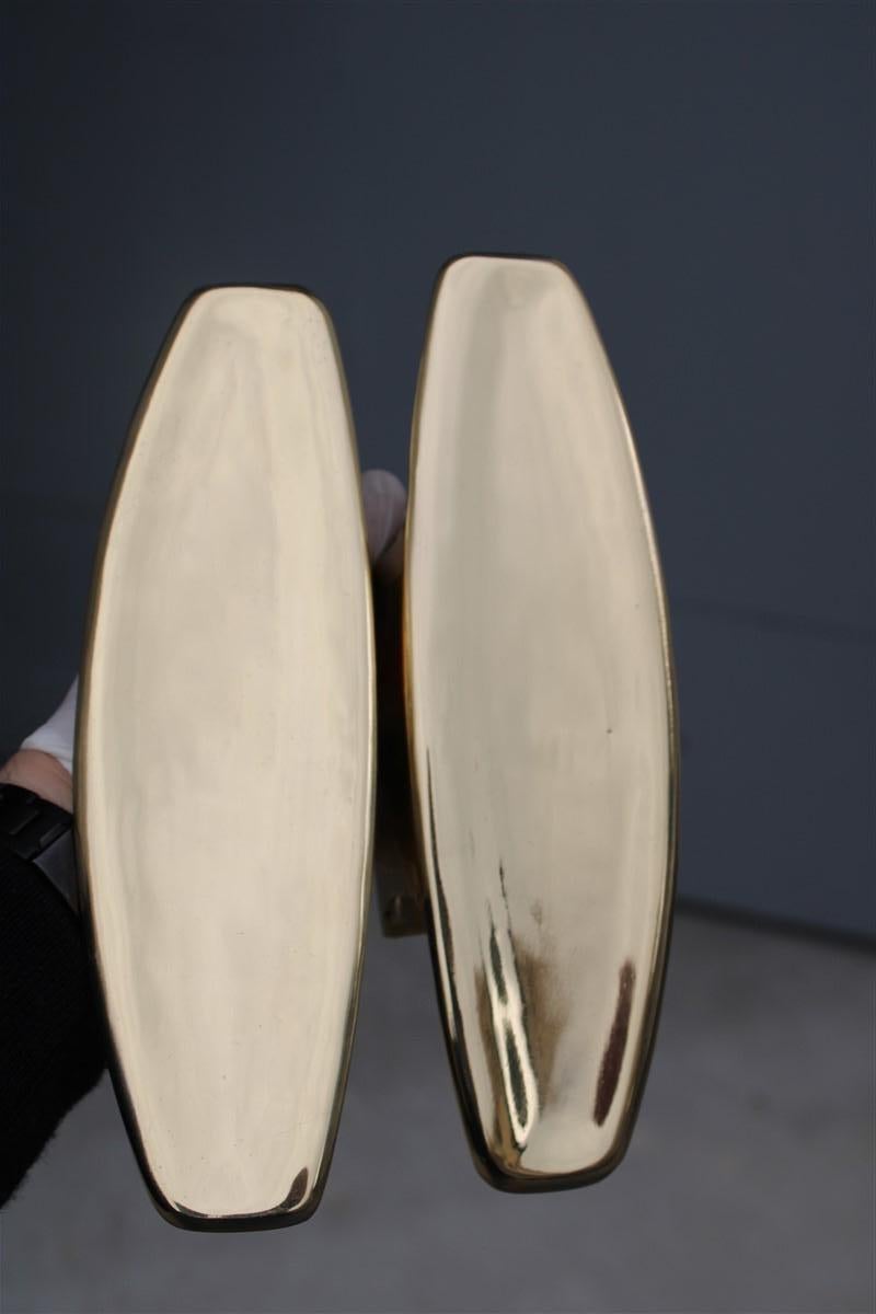 Italian Midcentury pair handles solid brass made in Italy Gio Ponti style, 1950s.
GPB production in the 1950s.