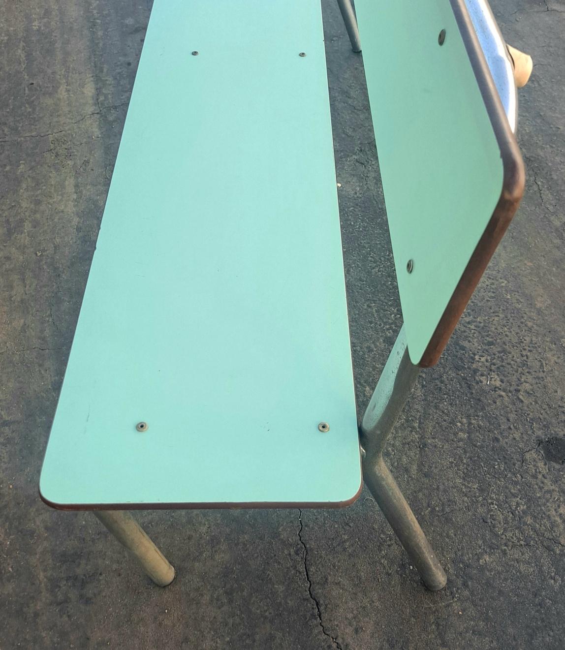 Chrome Italian Mid-Century Pair of Kids Benches For Sale