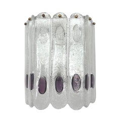 Italian Mid-century Pair of Lilac Murano Wall Sconces by Mazzega, 1970s