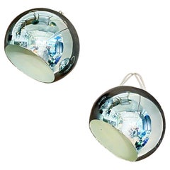 Italian Mid Century Pair of Metal Applique by Reggiani Illuminazione, 1970s