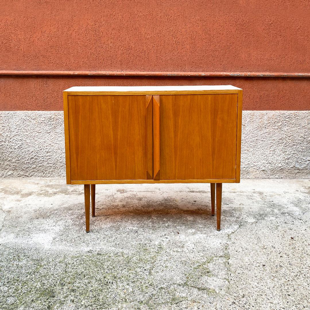 Mid-Century Modern Italian Mid-Century Pair of Small Blond Teak and Laminate Sideboards, 1960s