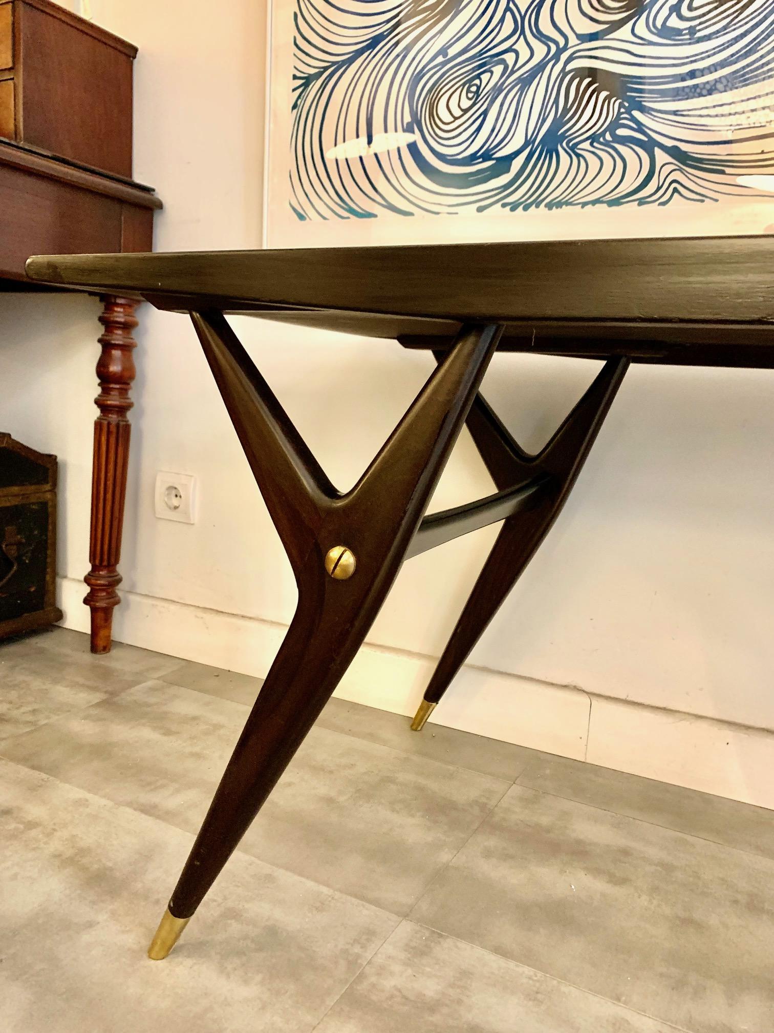 Italian Mid Century Palosanto Wood Coffee Table by Ico Parisi 4