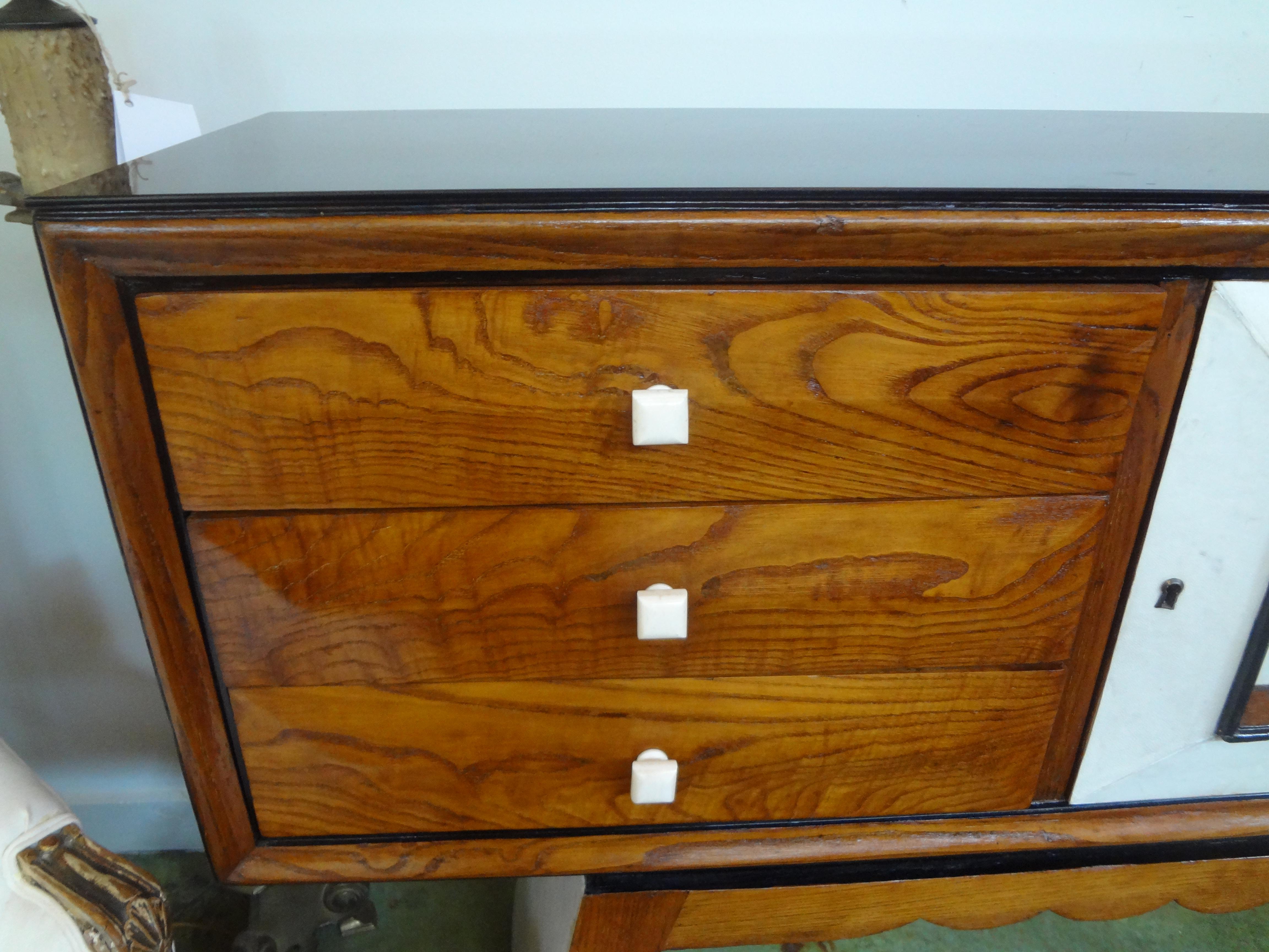 Italian Mid-Century Wood and Shagreen Credenza or Commode After Paolo Buffa 3