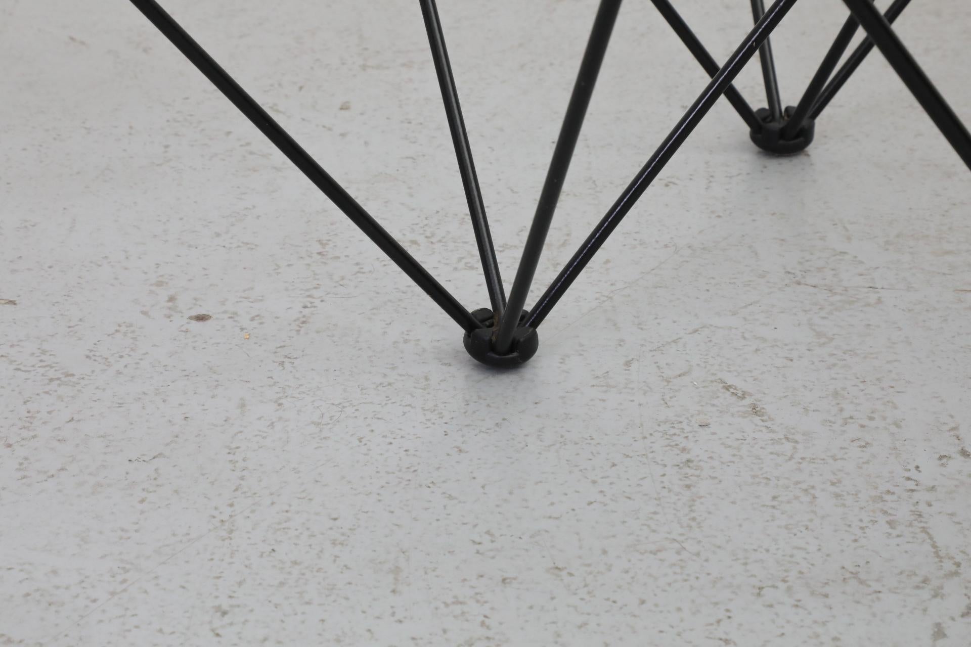 Italian, Mid-Century, Paolo Piva Style Black Wire Coffee Table with Glass Top For Sale 10