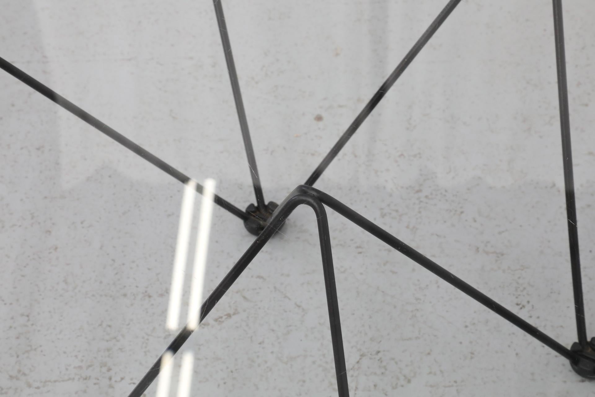 Italian, Mid-Century, Paolo Piva Style Black Wire Coffee Table with Glass Top For Sale 12