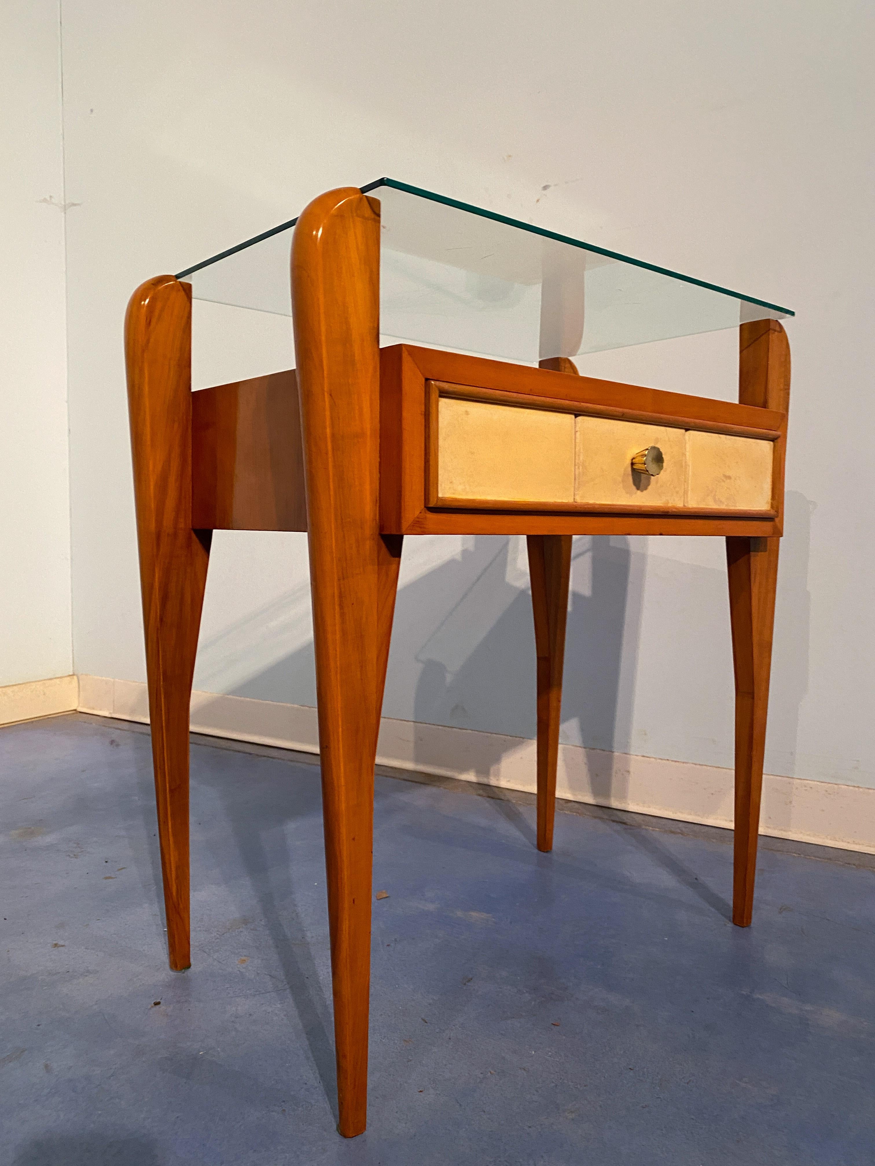 Italian Mid-Century Parchment Bedside or Nightstands by Osvaldo Borsani, 1950 For Sale 5