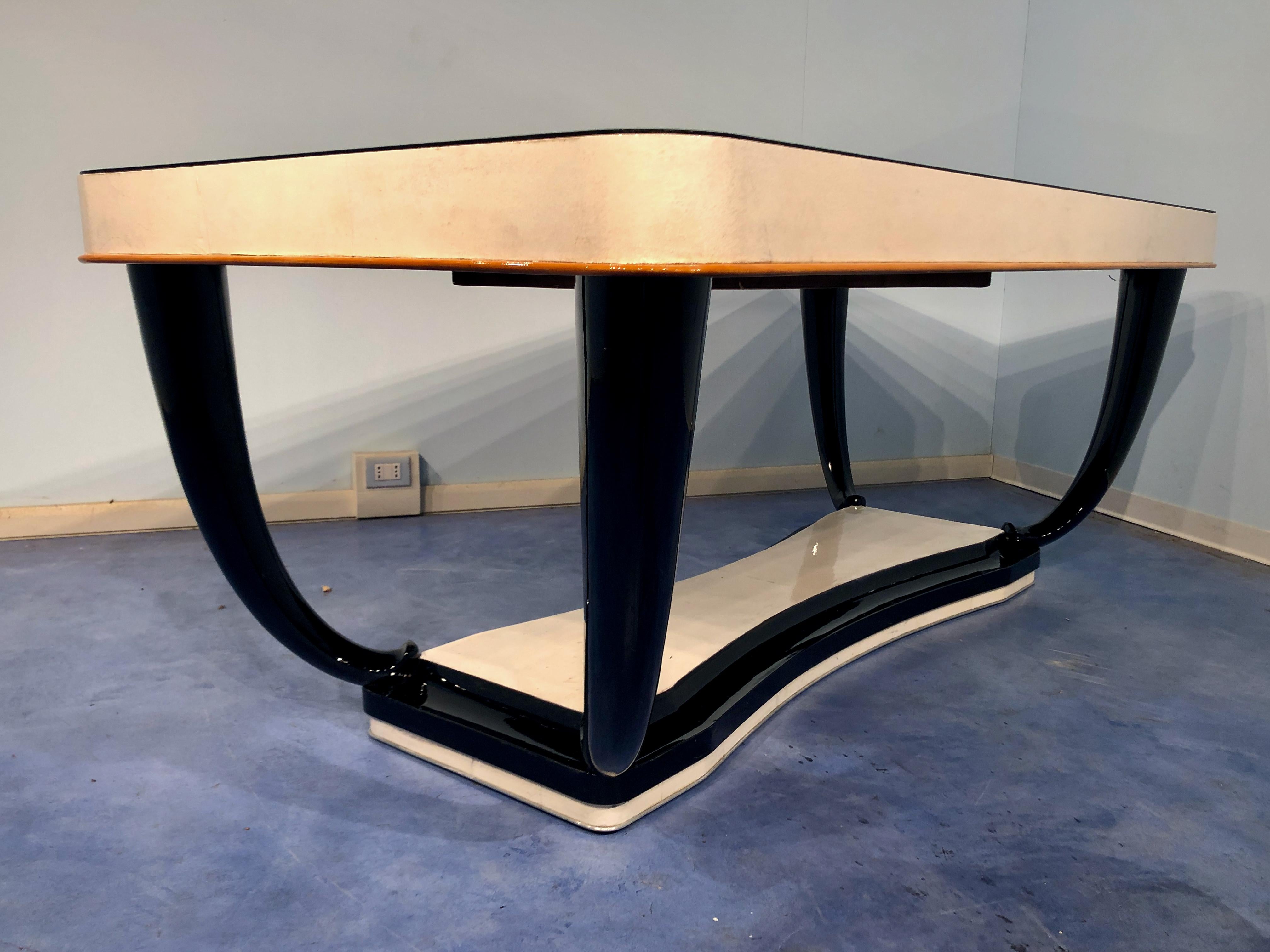 Italian Mid-Century Parchment Dining Table, 1950s For Sale 7
